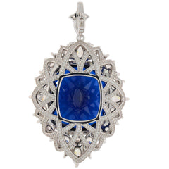 Sterling Silver Semi Mount Pendant Setting Cushion CU 30X25mm - Syzjewelry