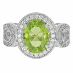 Sterling Silver Semi Mount Ring Setting OV 10x8mm White Topaz White Topaz N0 - Syzjewelry