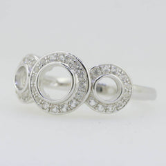 Sterling Silver Semi Mount Ring Setting Round RD 5x5mm RD3.5mm White T - Syzjewelry