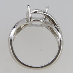 Sterling Silver Semi Mount Ring Setting Round RD 9x9mm White Topaz Whi - Syzjewelry