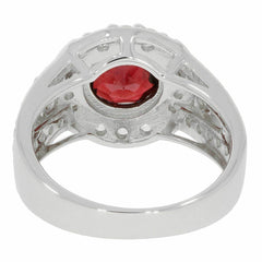 Sterling Silver Semi Mount Ring Setting RD 8x8mm Halo w/ White Topaz - Syzjewelry