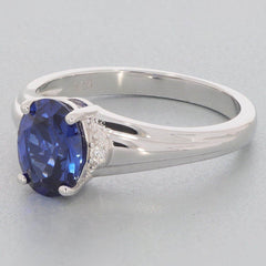 Sterling Silver Semi Mount Ring Setting Oval OV 8X6mm 3 Stones - Syzjewelry