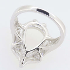 Jewelry Wax Semi Mount Ring Setting Pear PE 16X11mm White Topaz