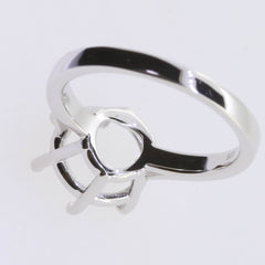 Sterling Silver Semi Mount Ring Setting Round RD 11x11mm Solitaire - Syzjewelry