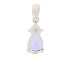 Sterling Silver Semi Mount Pendant Setting Pear PE 7x5mm White Topaz Solid - Syzjewelry