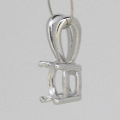 Sterling Silver Semi Mount Pendant Setting Round RD 6x6mm Solitaire - Syzjewelry