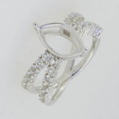 14K White Gold Semi Mount Ring Setting Marquise MQ 14X7mm GTL20267R14K - Syzjewelry