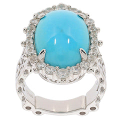 Sterling Silver Semi Mount Ring Setting Oval OV 18X13mm Cab White Topaz - Syzjewelry