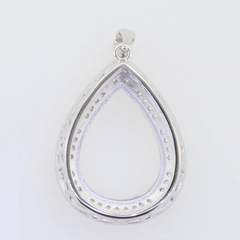 Sterling Silver Semi Mount Pendant Setting Pear PE 22X15mm with White Topaz Syzjewelry