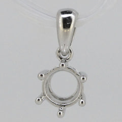 Jewelry Wax Semi Mount Pendant Setting Round RD 6x6mm Solitaire White Topaz