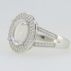 Jewelry Wax Semi Mount Ring Setting Oval OV 10x8mm Cab Black Spinel