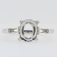 Sterling Silver Semi Mount Ring Setting Oval OV 9x7mm BG 4x3x2 .5 - Syzjewelry