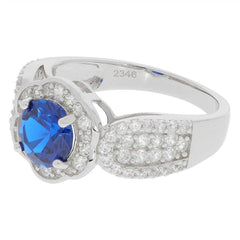 Sterling Silver Semi Mount Ring Setting RD 7x7mm W/ White Topaz White - Syzjewelry