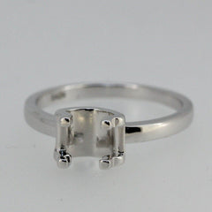 Sterling Silver Semi Mount Ring Setting Round RD 7x7mm - Syzjewelry