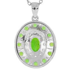 Sterling Silver Semi Mount Pendants Setting OV 7x5mm Double Halo White Topaz - Syzjewelry