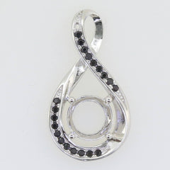 Jewelry Wax Black Spinel Semi Mount Pendant Setting Round RD 6.5X6.5mm