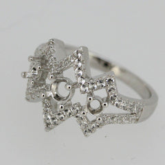 Sterling Silver Semi Mount Ring Setting Round RD 4x4mm - Syzjewelry