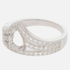 Jewelry Wax Semi Mount Ring Setting Pear PE 8X6mm White Topaz