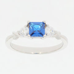 Sterling Silver Semi Mount Ring Setting Princess SQ 5X5mm Knot White T - Syzjewelry