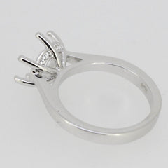 Sterling Silver Semi Mount Ring Setting Round RD 9x9mm Engagement White Topaz - Syzjewelry