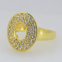 Sterling Silver Semi Mount Ring Setting Oval OV 9x7mm White Topaz - Syzjewelry