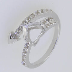 Sterling Silver Semi Mount Ring Setting Heart HT 8x8mm Heart and Arrow - Syzjewelry