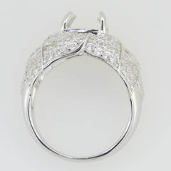 Sterling Silver Semi Mount Ring Setting Emerald OCT 10x8mm White - Syzjewelry