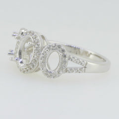 Jewelry Wax Semi Mount Ring Setting Oval OV 8X6mm 6x4mm 3 Stones H