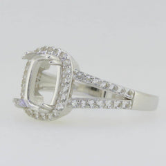 14K White Gold Semi Mount Ring Setting Cushion CU 9x7mm GTL20275R14K - Syzjewelry