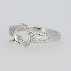 Jewelry Wax Semi Mount Ring Setting Pear PE 9x7mm White Topaz