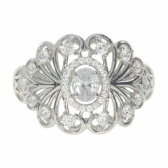 Sterling Silver Semi Mount Ring Setting OV 5X4mm White Topaz - Syzjewelry