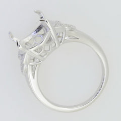 Jewelry Wax Semi Mount Ring Setting Oval OV 16X12mm White Topaz