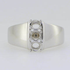 14K White Gold Semi Mount Ring Setting Round RD 4x4mm - Syzjewelry