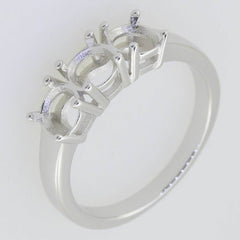 Sterling Silver Semi Mount Ring Setting Round RD 4.5mm White Topaz - Syzjewelry
