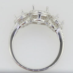 Jewelry Wax Semi Mount Ring Setting Oval OV 8X6mm 6x4mm 3 Stones H