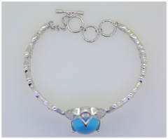 Sterling Silver Semi Mount Bracelet Setting Oval OV 18X13mm Cabochon Filigree Art Nouveau Style DHJ