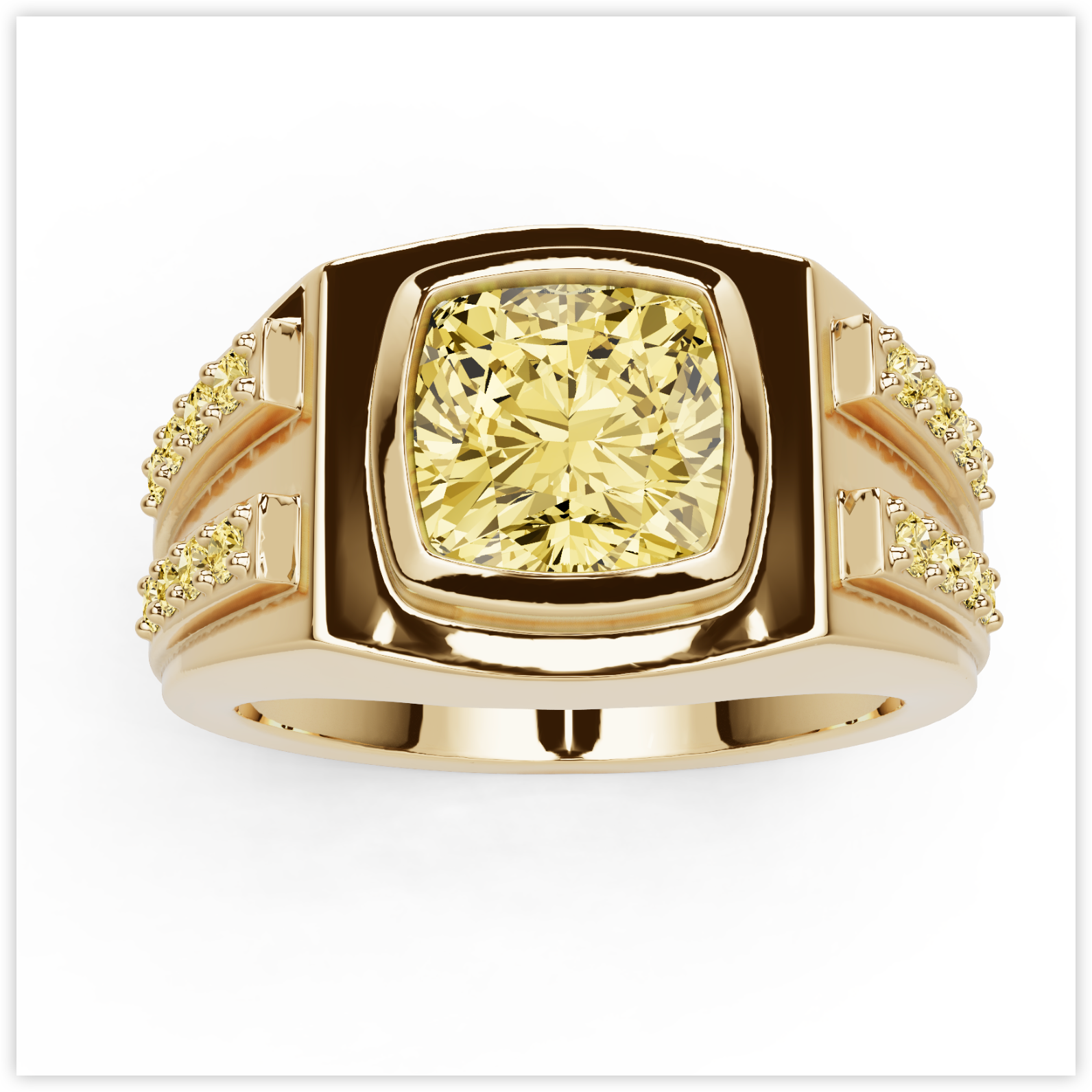 Men's Sterling Silver Semi Mount Ring Setting Cushion CU 8X8mm Bezel DHJ