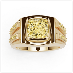 Men's Sterling Silver Semi Mount Ring Setting Cushion CU 8X8mm Bezel DHJ