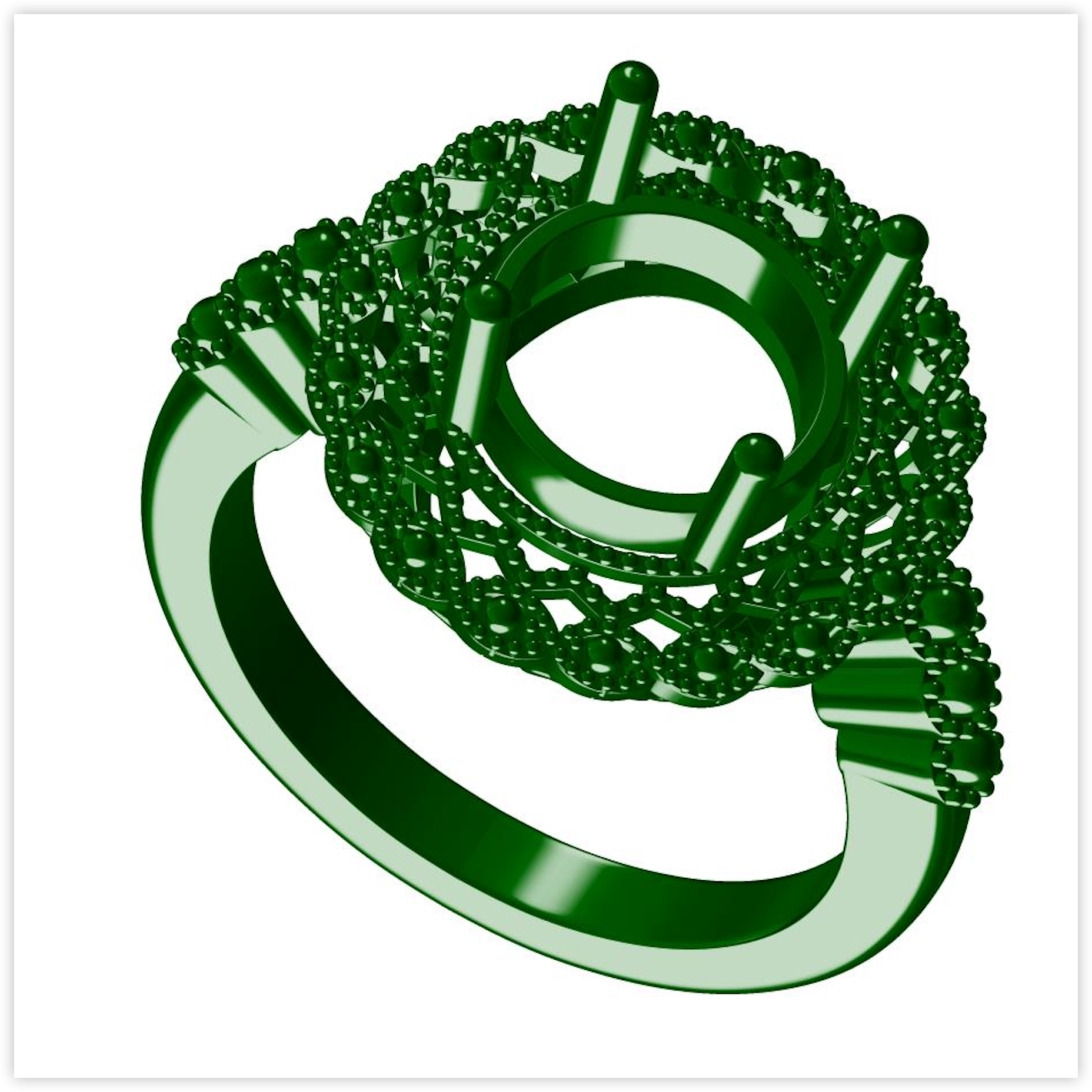 Art Deco Style Ring Wax for Lost Wax Casting Round RD 9x9mm Syzjewelry