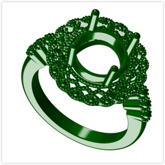 Art Deco Style Ring Wax for Lost Wax Casting Round RD 9x9mm Syzjewelry
