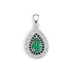 10K Gold Semi Mount Pendant Setting Pear PE 9X5mm with Moissanite Accent DHJ