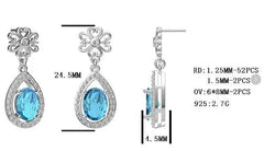 18K Gold Semi Mount Earrings Setting Oval OV 8X6mm Diamond Accent DHJ
