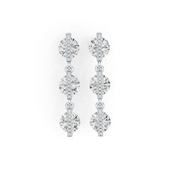 Platinum Semi Mount Earrings Setting Round RD 7x7mm Diamond Accent DHJ