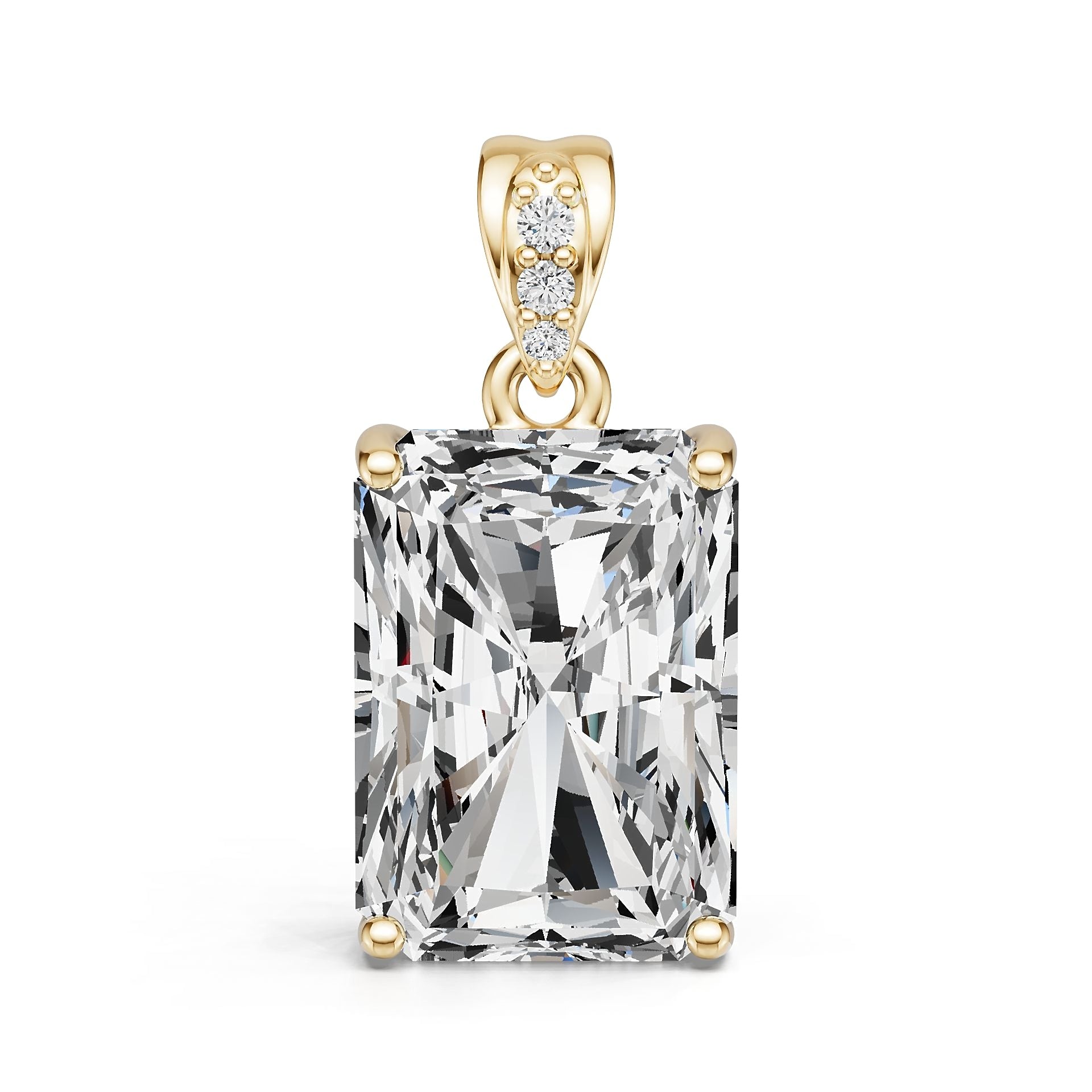 Platinum Semi Mount Pendant Setting Emerald Em 14x10mm Diamond Accent Syz Jewelry