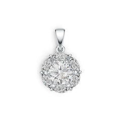14K Gold Semi Mount Pendant Setting Round RD 8X8mm MQ 6X3mm DHJ