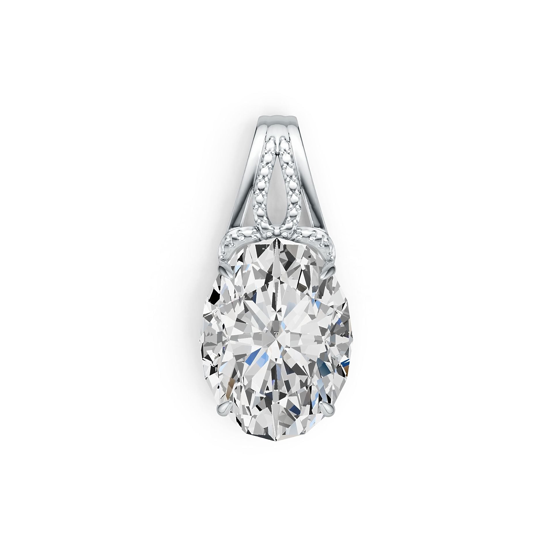 Platinum Semi Mount Pendant Setting Oval OV 16X12mm DHJ