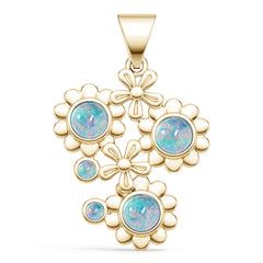 18K Gold Semi Mount Pendant Setting Round Ro 6x6mm Syz Jewelry