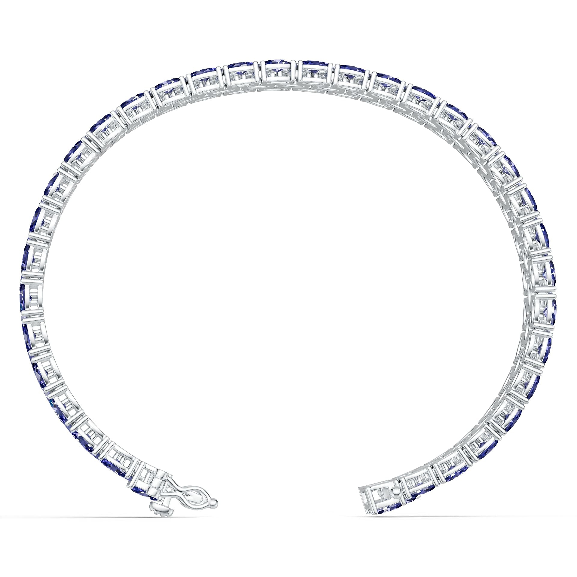 Platinum Semi Mount Bracelet Setting Round Ro 5x3mm Syz Jewelry