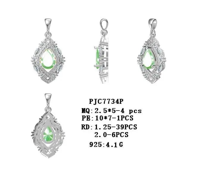 10K Gold Semi Mount Pendant Setting Pear PE 10X7mm Moissanite Accent DHJ