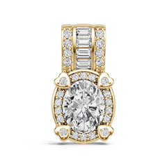 14K Gold Semi Mount Pendant Setting Oval Ov 10x8mm Diamond Accent Syz Jewelry